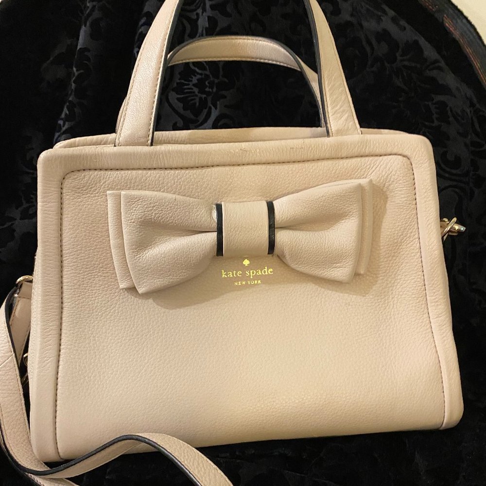 Kate Spade Bone Leather Satchel with Bow
